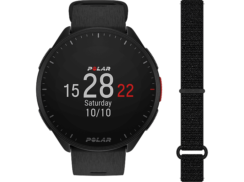 Reloj deportivo - Polar Pacer, 1.2", 265 mAh, 35h autonomía, Bluetooth, GPS, Frecuencia cardíaca, Táctil, Negro