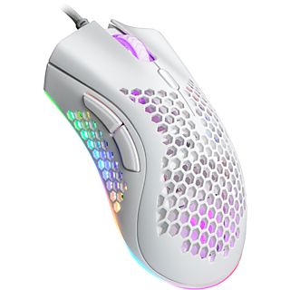 ISY Gaming Maus IGM 4500 Honeycomb, RGB, Kabelgebunden, Weiß