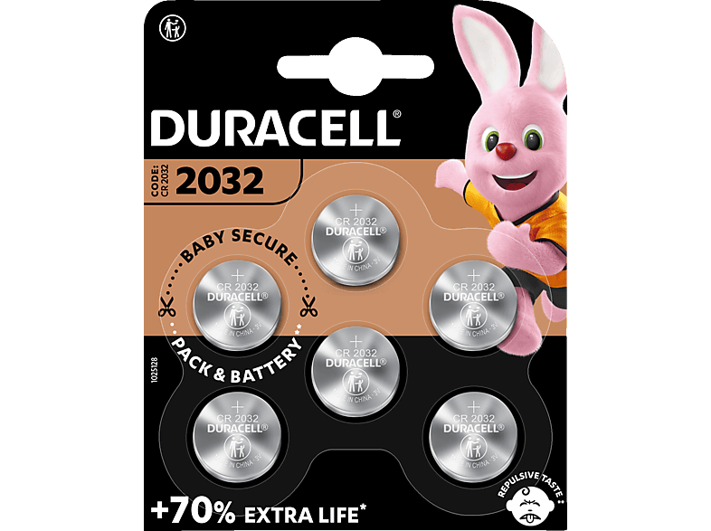 Duracell CR2032 Lithium Knopfzelle 6 Stück