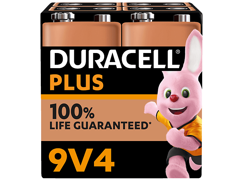 Duracell 9V Plus (Alkaline) Batterie 4 Stück