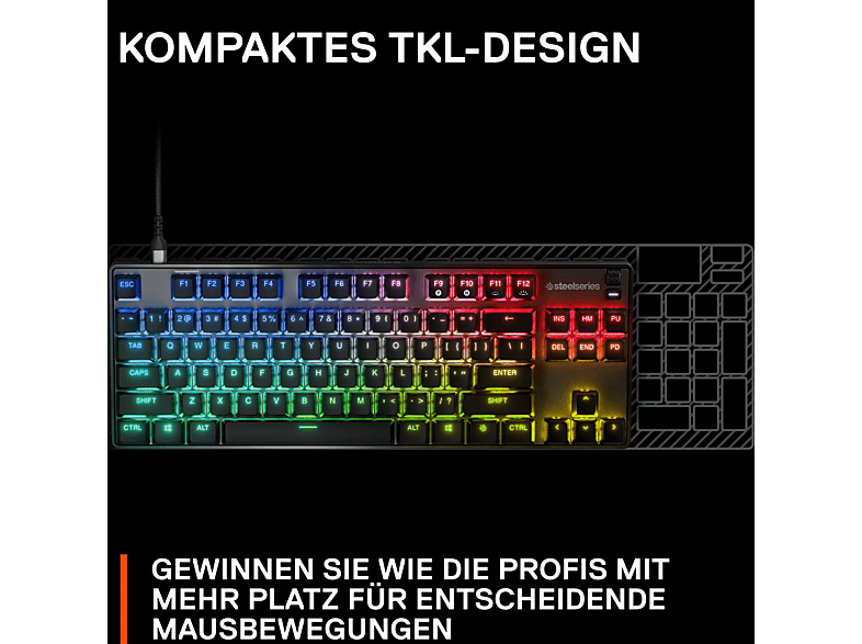 Thumbnail - STEELSERIES APEX 9 TKL, Gaming Tastatur, Mechanisch, Sonstiges, Kabelgebunden, Schwarz