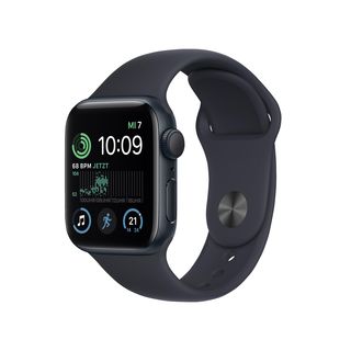 Apple Watch SE (2022), GPS, 40mm Smartwatch, Aluminiumgehäuse, Fluorelastomer, 130 - 200 mm, Mitternacht