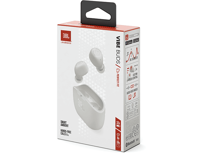JBL WAVE BUDS True Wireless, In-ear Kopfhörer Bluetooth Weiß
