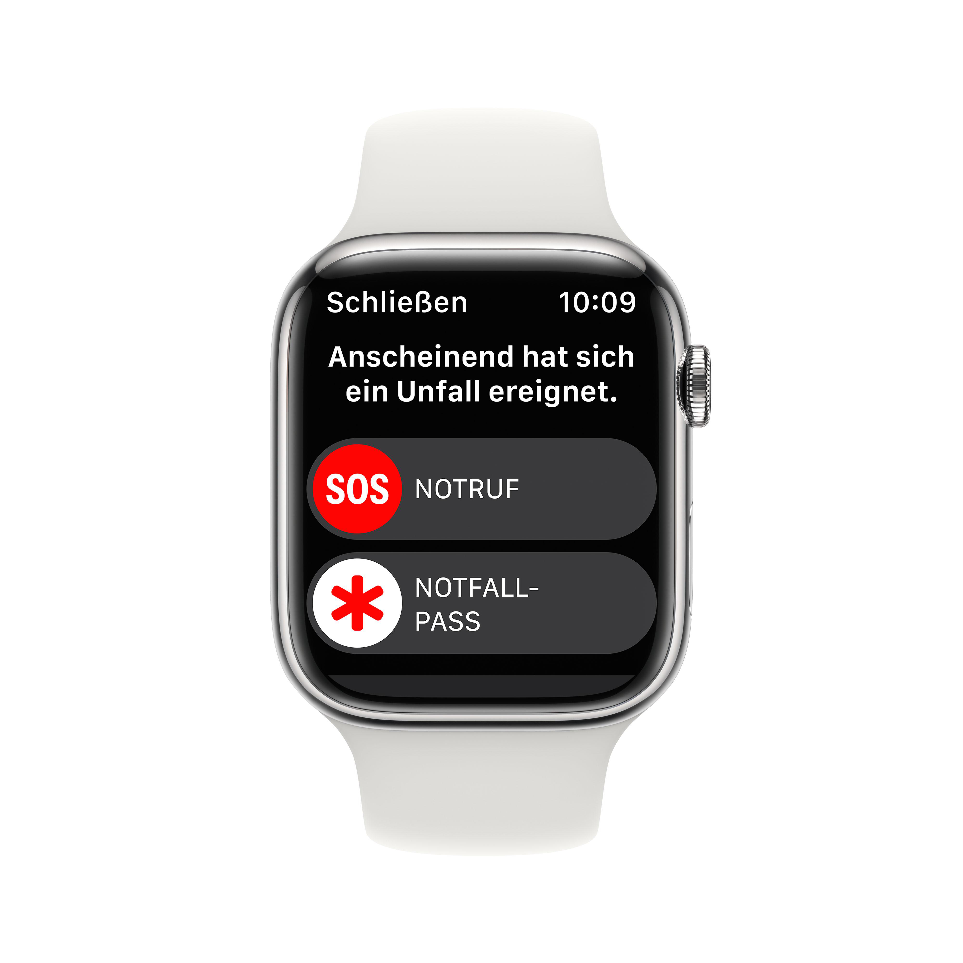220 45 - Gehäuse: Silber mm, 140 + 8 Edelstahl Cellular) APPLE mm Fluorelastomer, Armband: Watch (GPS Smartwatch Series Weiß,