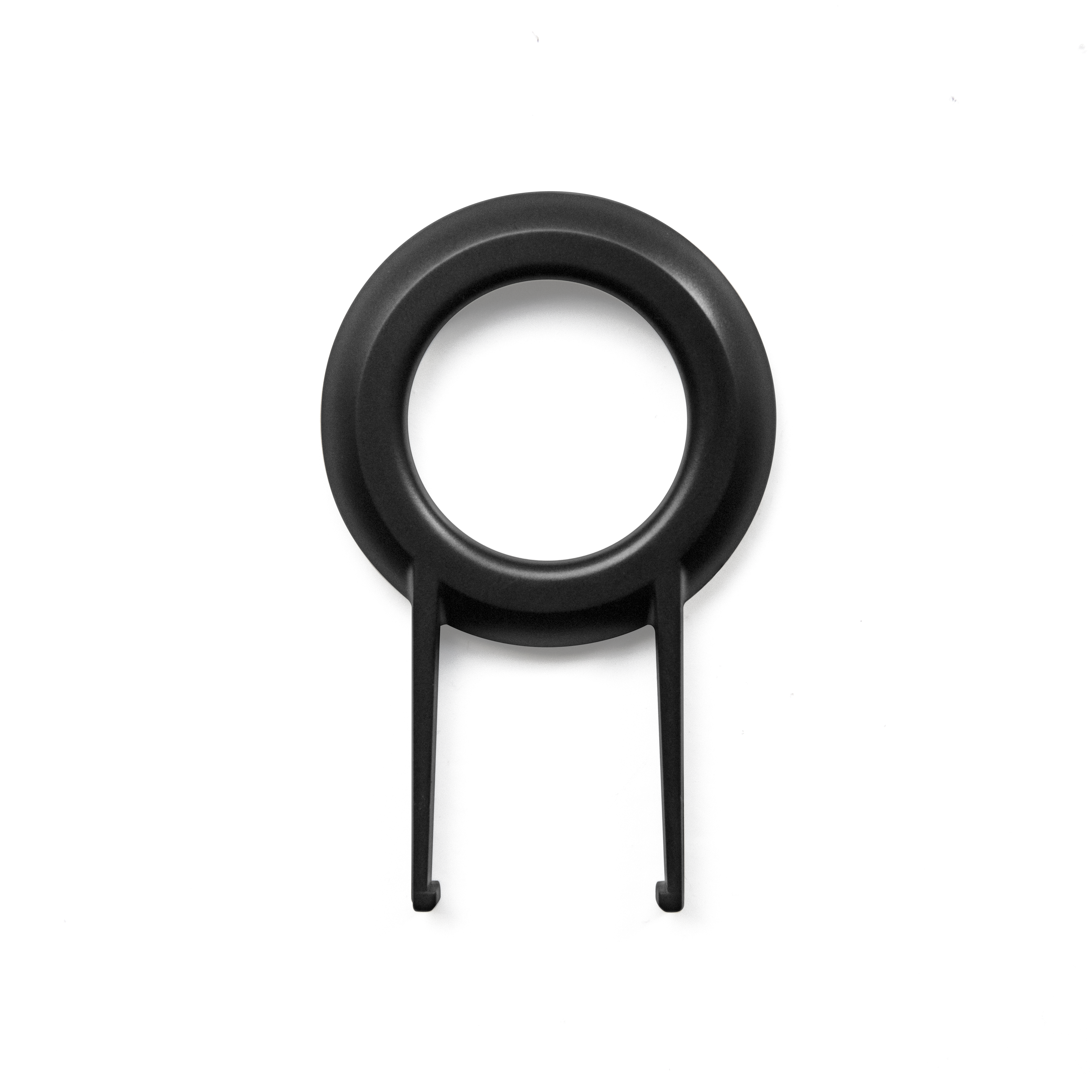 Schwarzes Keycap-Abziehwerkzeug mit rundem Griff und zwei Zinken.