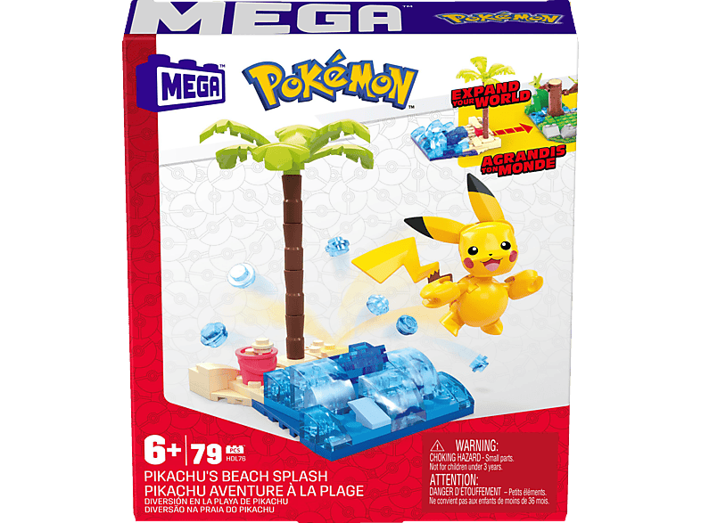MEGA CONSTRUX Pokémon - Blast Bauset, Beach Mehrfarbig Pikachu\'s