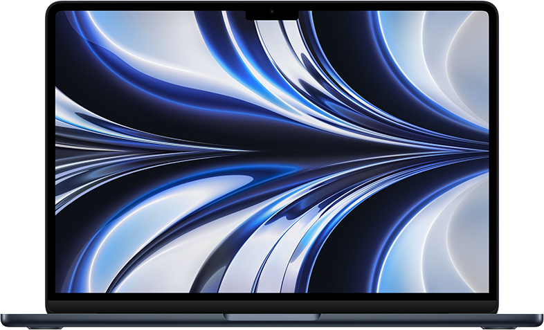 APPLE MacBook Air 2022 13,6" Liquid Retina éjfekete Apple M2(8C/10C)/24GB/1024GB (Z1610024N)