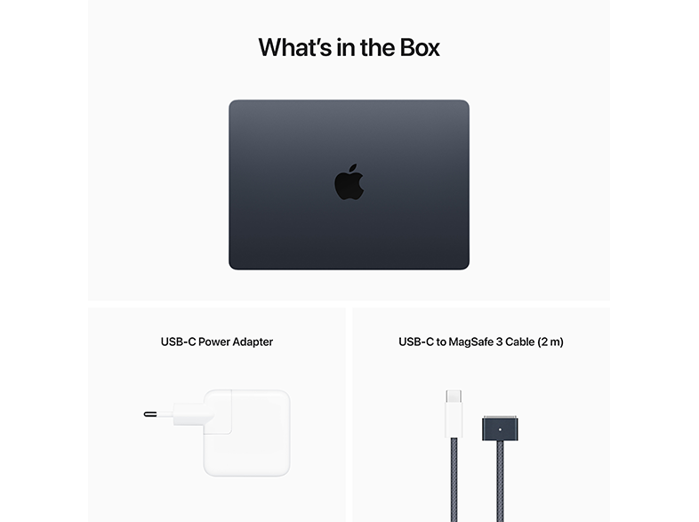 APPLE MacBook Air 2022 13,6" Liquid Retina éjfekete Apple M2(8C/10C)/24GB/1024GB (Z1610024N)