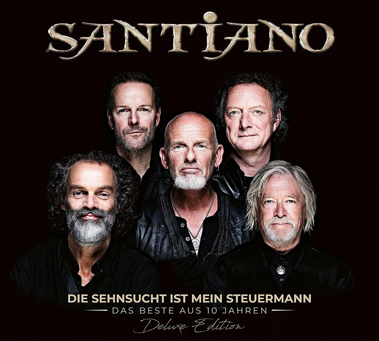 Albumcover mit 5 Männern, schwarzem Hintergrund und Text.