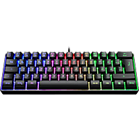 ISY IGK-3500, Mini Gaming Tastatur, Rubberdome, Kabelgebunden, Schwarz