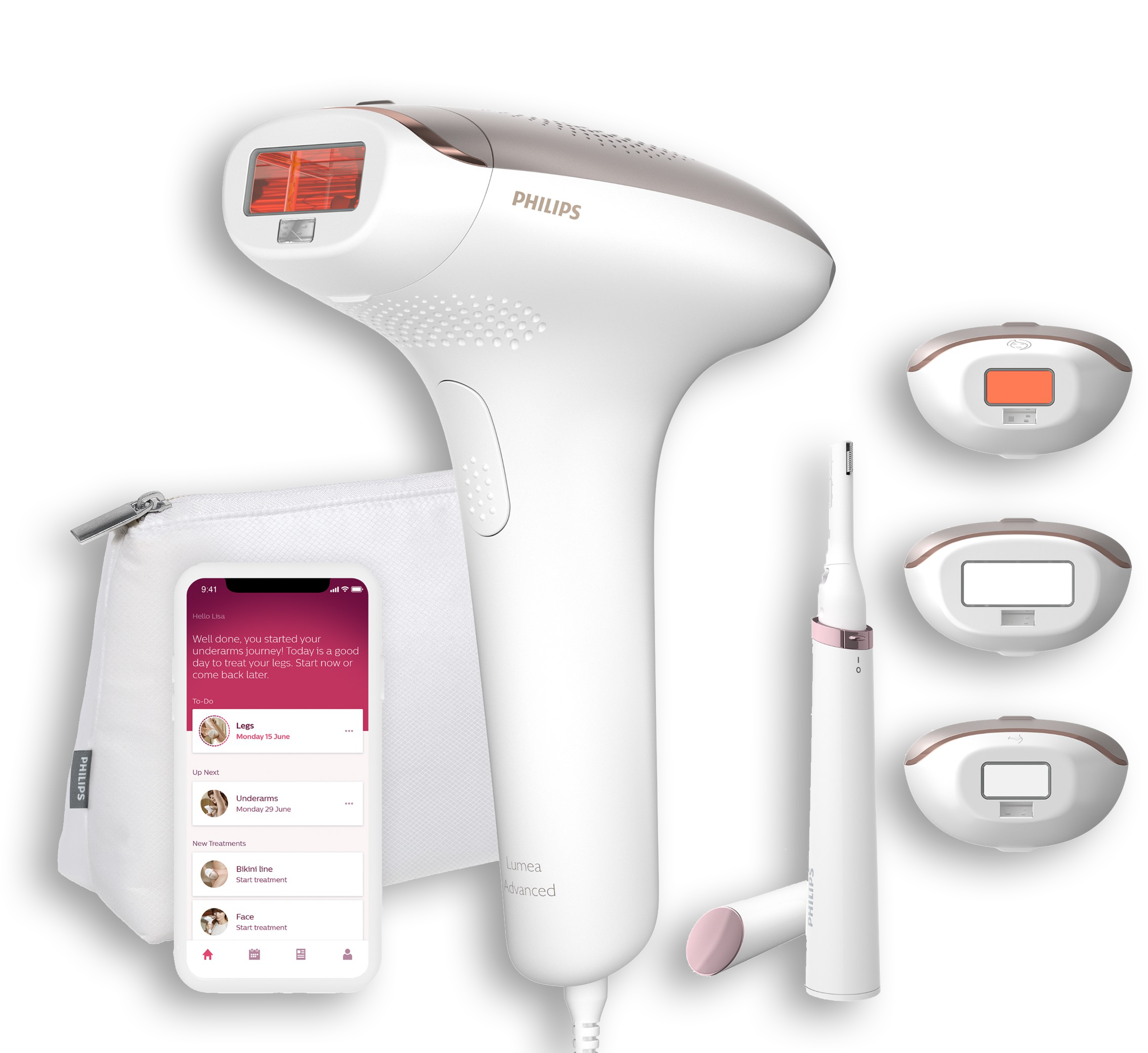 Depiladora Ipl Philips lumea advanced bri92300 luz pulsada profesional cara y cuerpo sensor tono piel 3 accesorios dispositivo recortador compacto