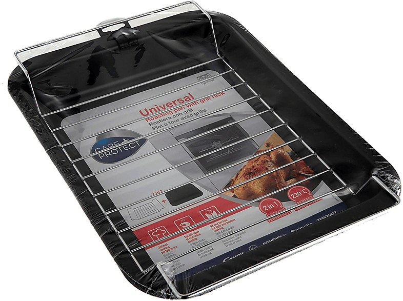 Accesorio horno  Care + Protect KAG3701, Bandeja de Horno, 2 en 1, Asar y  Rejilla, Negro