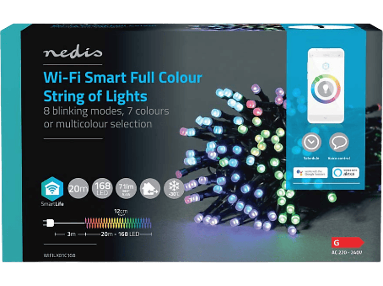 NEDIS SmartLife WLAN LED Lichterkette, 20m, 168 LED's, RGB online