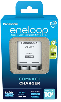 PANASONIC eneloop akkumulátor töltő időzítővel 2 db 2000mAh AA, ceruza akkumulátorral (KKJ50MCD20E)