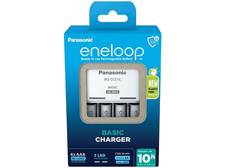 PANASONIC eneloop akkumulátor töltő időzítővel 4 db 800mAh AAA, mikro akkumulátorral (KKJ51MCD04E)