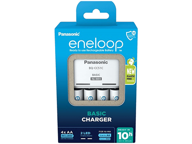 PANASONIC eneloop akkumulátor töltő 4 db 2000mAh AA, ceruza akkumulátorral (KKJ51MCD40E)