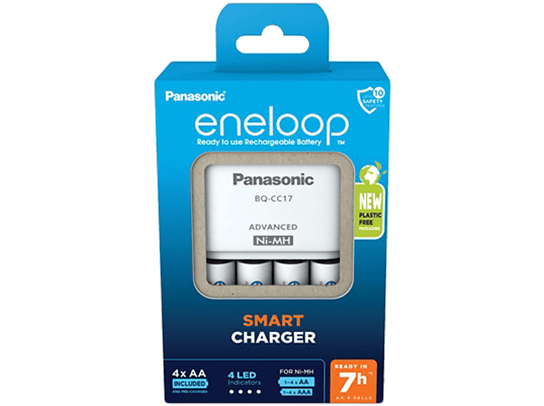 PANASONIC eneloop processzoros akkutöltő 4 db 2000mAh AA, ceruza akkumulátorral (KKJ17MCD40E)