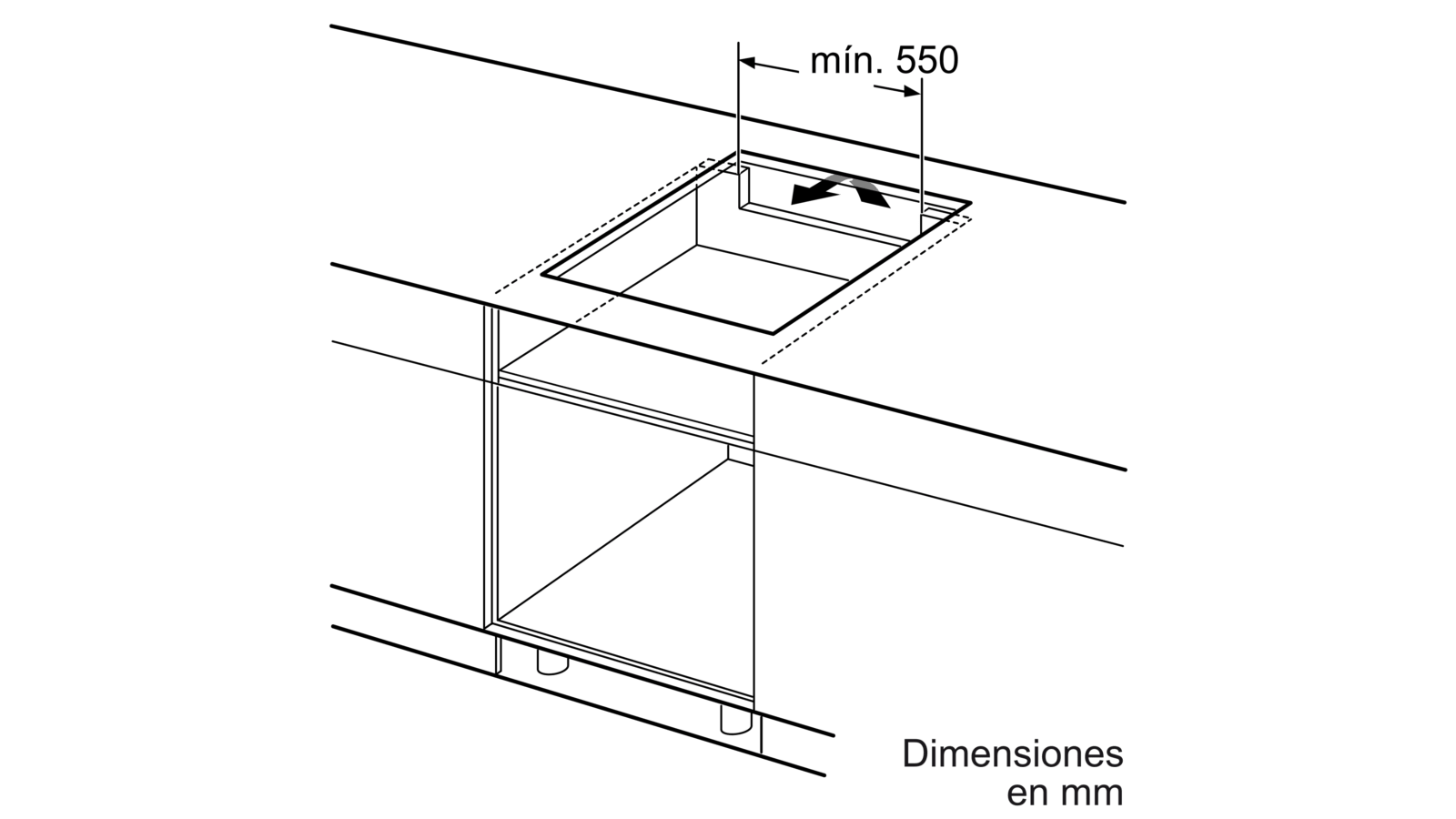 Un diagrama en blanco y negro de un electrodoméstico de cocina.