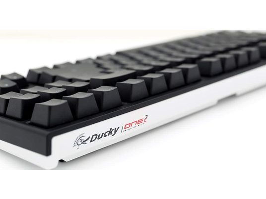 DUCKY ONE 2 TKL - Gaming-Tastatur, Kabelgebunden, QWERTZ, Tenkeyless (TKL), Mechanisch, Cherry MX Red, Schwarz/Weiss