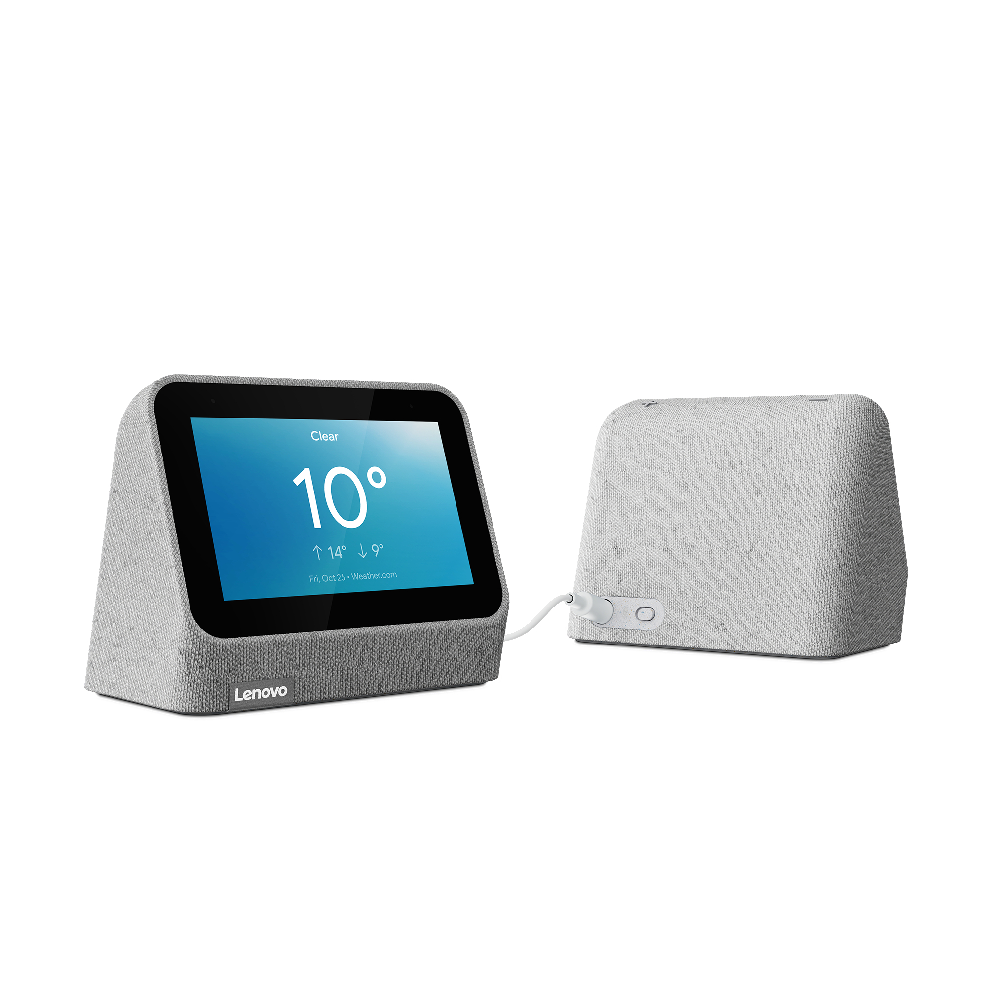 LENOVO ZA970024SE Smart Clock 2 Smart Speaker, Heather Grey