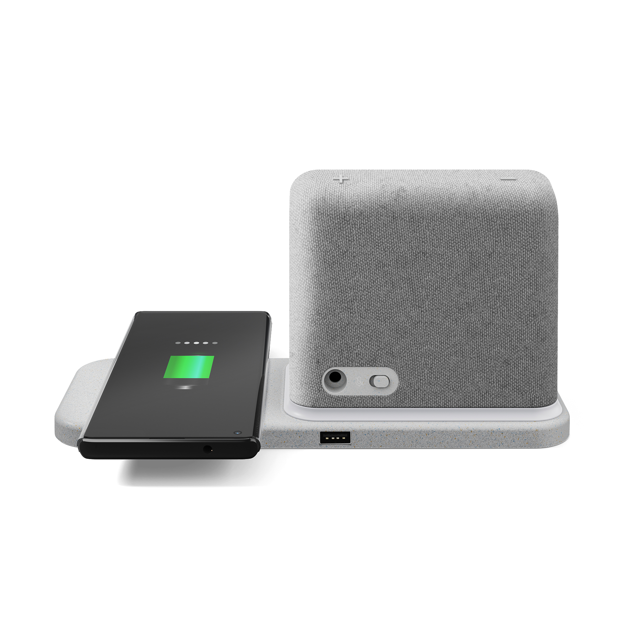 LENOVO ZA970024SE Smart Clock 2 Smart Speaker, Heather Grey