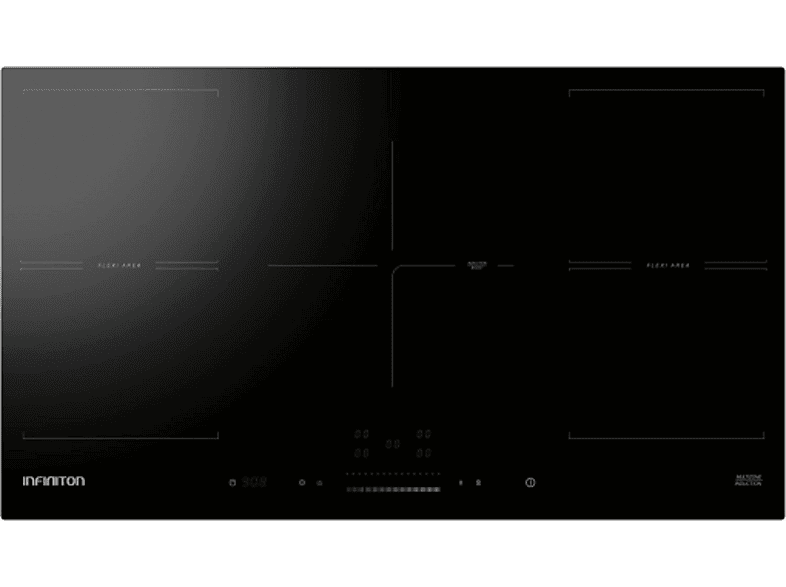 Placa inducción  Electrolux EIV95550, 5 zonas, Zona grande 28 cm,  Biselada, 90 cm, Negro