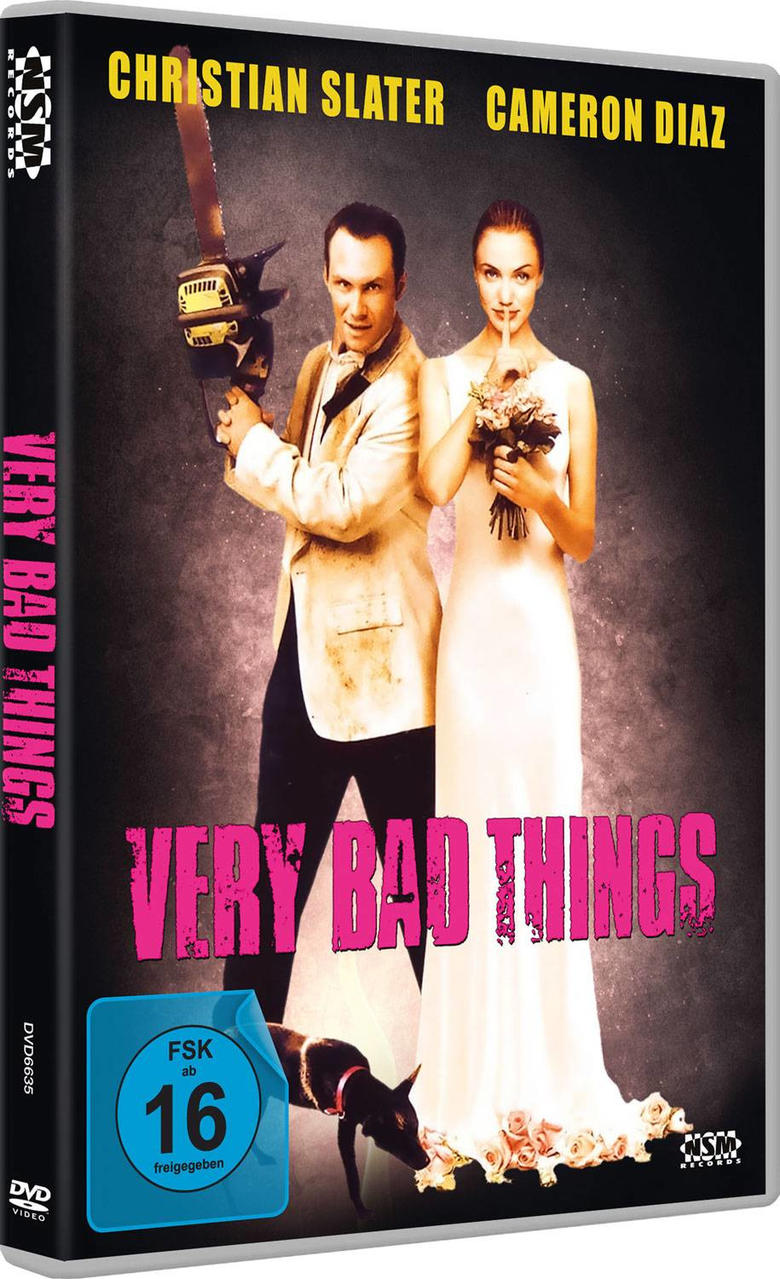 DVD-Hülle für 'Very Bad Things' mit Christian Slater und Cameron Diaz.