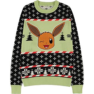 DIFUZED Nintendo: Pokémon Evoli - Christmas - Maglione di Natale (Multicolore)