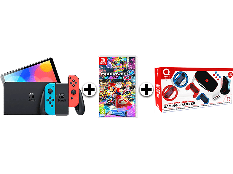 NINTENDO SWITCH OLED RB + MARIO KART + GAMING BUNDEL kopen? MediaMarkt