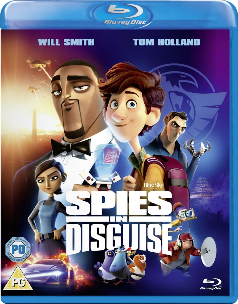 A kémek, mint mi Blu-ray borító rajzolt szereplőkkel.