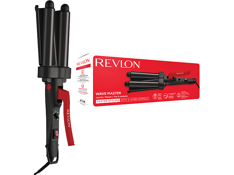 Revlon RVIR3056UKE Wave Master Haarstyler (Keramik, Temperaturstufen: 30 Einstellungen, Schwarz)