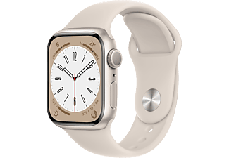 APPLE Watch Series 8 (GPS) 41 mm Smartwatch Aluminium Fluorelastomer, 130 - 200 mm, Polarstern