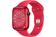 APPLE Watch Series 8 (GPS) 45 mm Smartwatch Aluminium Fluorelastomer, 140 - 220 mm, Armband: (PRODUCT)RED, Gehäuse: (PRODUCT)RED