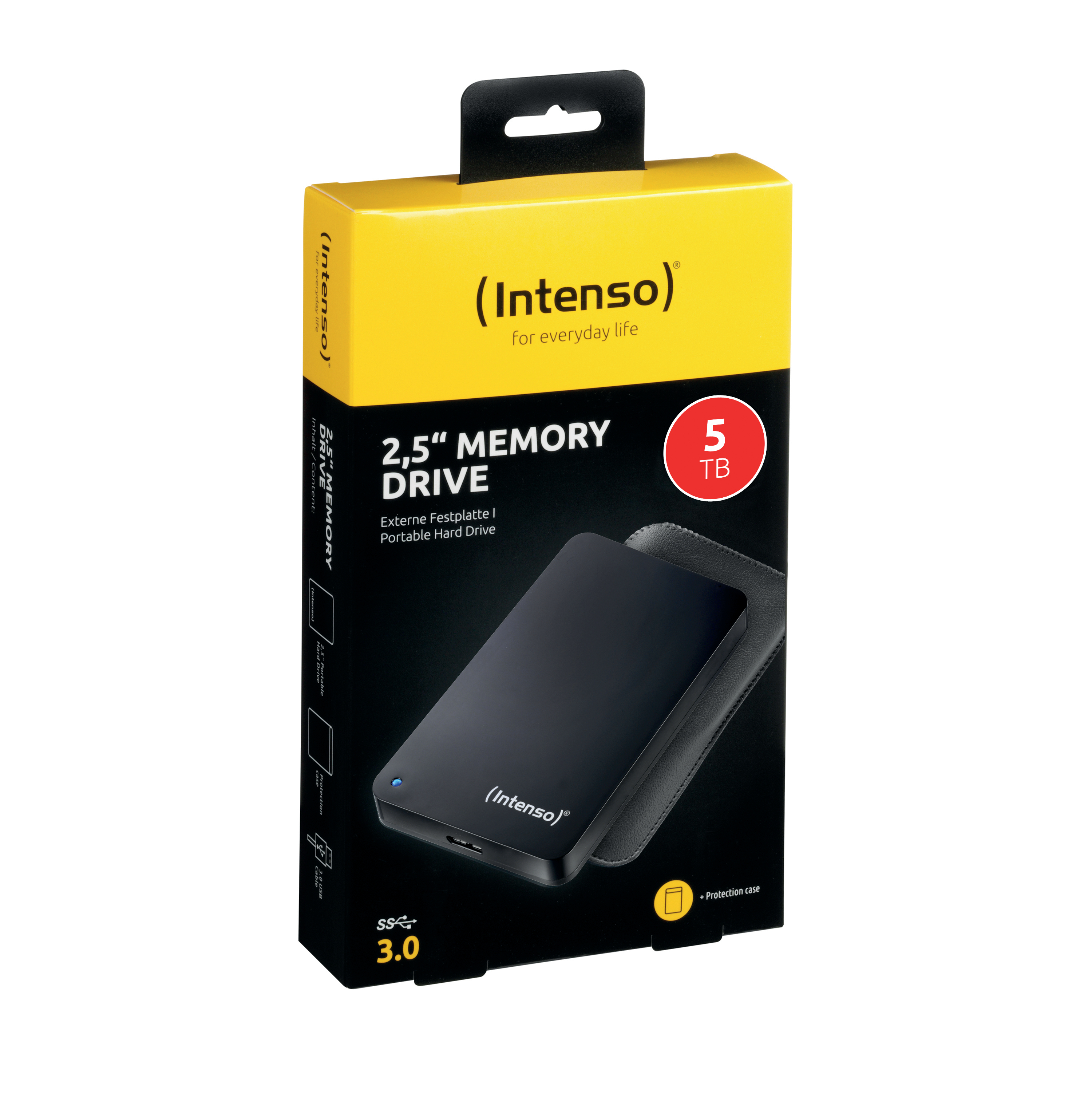 INTENSO MEMORY DRIVE Festplatte, Zoll, 5 TB HDD, Schwarz extern, 2,5