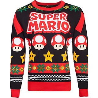 DIFUZED Nintendo: Super Mario Logo - Christmas - Weihnachtspullover (Mehrfarbig)