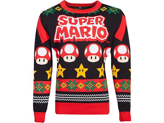 DIFUZED Nintendo: Super Mario Logo - Christmas - Maglione di Natale (Multicolore)