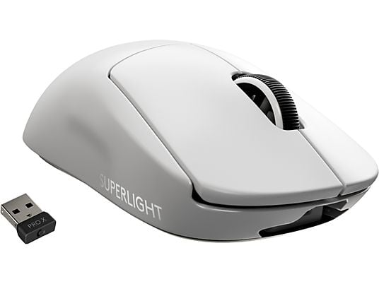 LOGITECH PRO X SUPERLIGHT - Mouse per gaming, Senza cavi, Ottica con LED, 25600 dpi, Bianco