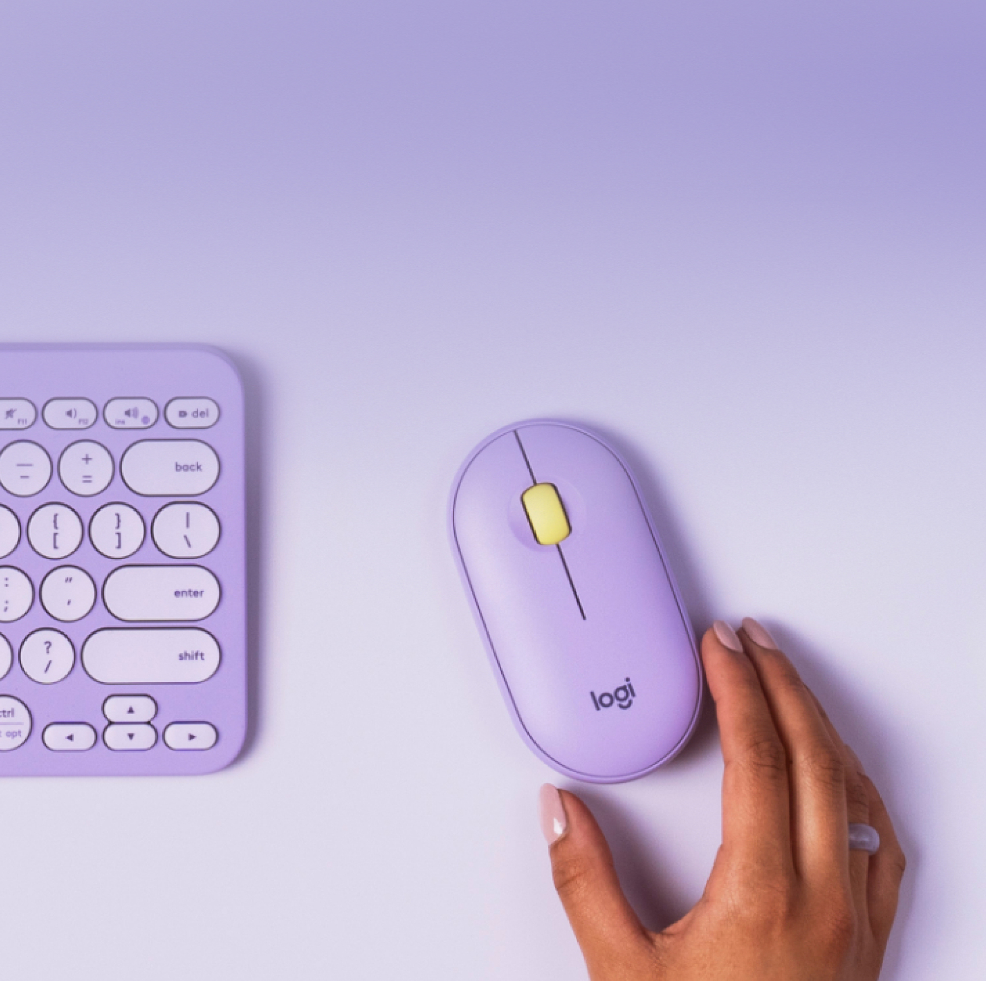LOGITECH Souris sans fil Pebble M350 Lavender (910-006752)