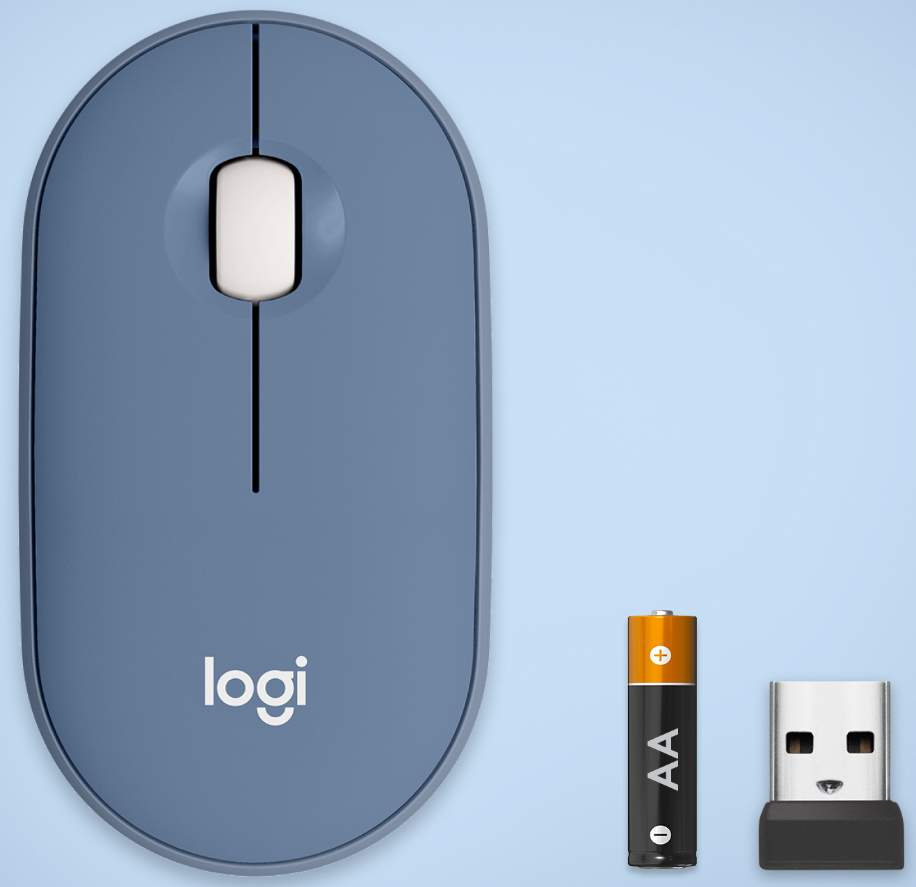 LOGITECH Draadloze muis Pebble M350 Blueberry (910-006753)