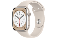 APPLE Watch Series 8 (GPS) 45 mm Smartwatch Aluminium Fluorelastomer, 140 - 220 mm, Polarstern