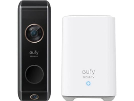 EUFY Sonnette vidéo 2K Double caméra sur batterie + Homebase (E8213G11)