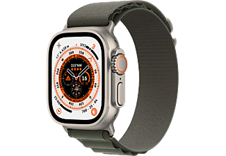 APPLE Watch Ultra GPS+CEL 49 TIT W MEDIUM Smartwatch Titan Gewebe, 145 - 190 mm, Alpine Grün