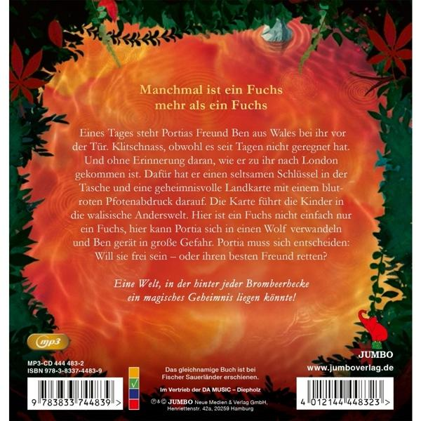 Ein Buchcover mit rotem und orangefarbenem Hintergrund. Text und ein Fuchsbild sind darauf.
