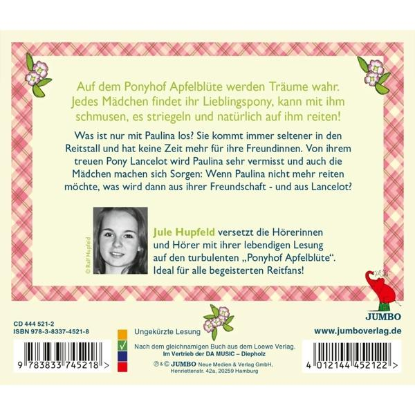 Buchcover mit deutschem Text. Ein Mädchen ist auf einem Pony.