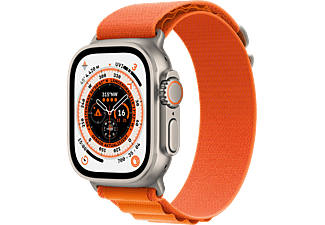 APPLE Watch Ultra GPS+CEL 49 TIT W MEDIUM Smartwatch Titan Gewebe, 145 - 190 mm, Orange