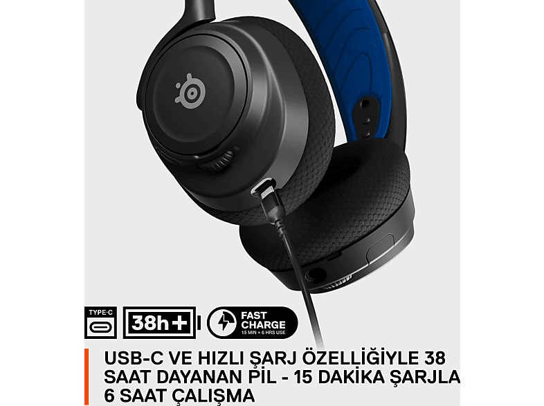 STEELSERIES Arctis Nova 7P Kablosuz Çoklu Sistemli Oyuncu Kulak Üstü Kulaklık Siyah_6