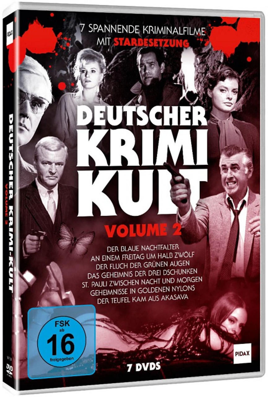 DVD-Hülle mit einem Vintage-Filmplakat mit Schauspielern in einem Krimi-Film.