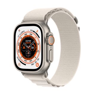 APPLE Watch Ultra GPS+CEL 49 TIT W MEDIUM Smartwatch Titan Gewebe, 145 - 190 mm, Polarstern