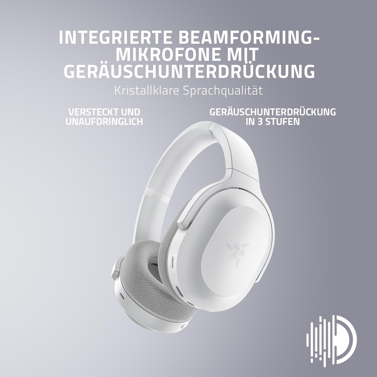 RAZER Barracuda Bluetooth Weiß, Headset Mercury Over-ear Gaming Mercury - Weiß