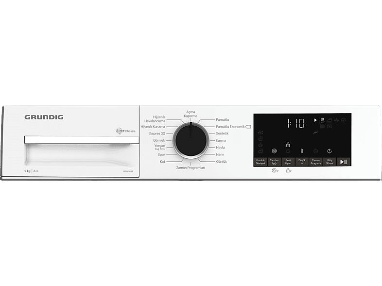 GRUNDIG GPDH 9634 A++ Enerji Sınıfı 9 Kg Isı Pompalı Kurutma Makinesi Beyaz_6